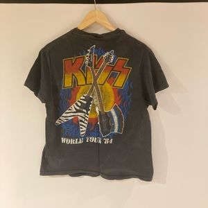 True Vintage - KISS concert t-shirt. Ultra thin, heavily worn double sided gem!